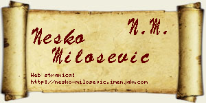 Neško Milošević vizit kartica